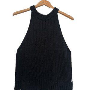 Le Bon Shoppe Claire Cotten Sweater Tank Black 8 10 L Large
